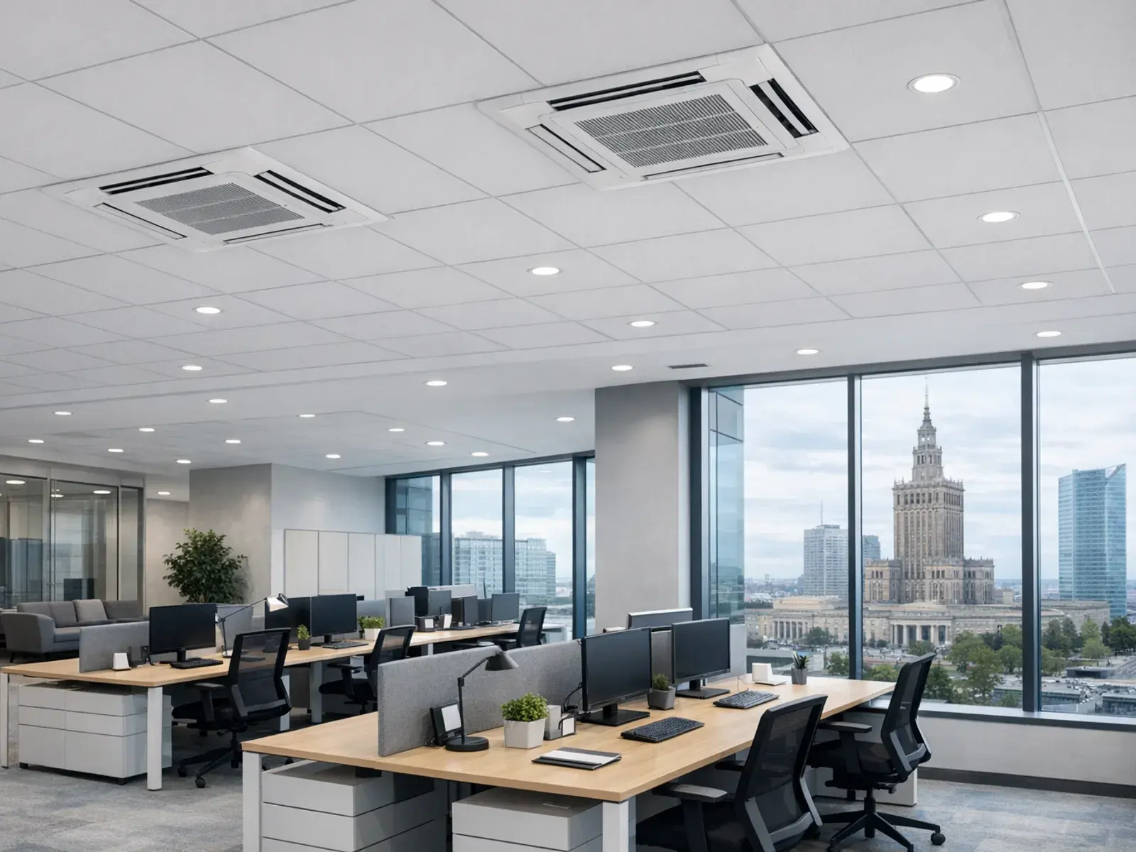 Cassette air conditioning in an office on Mokotów