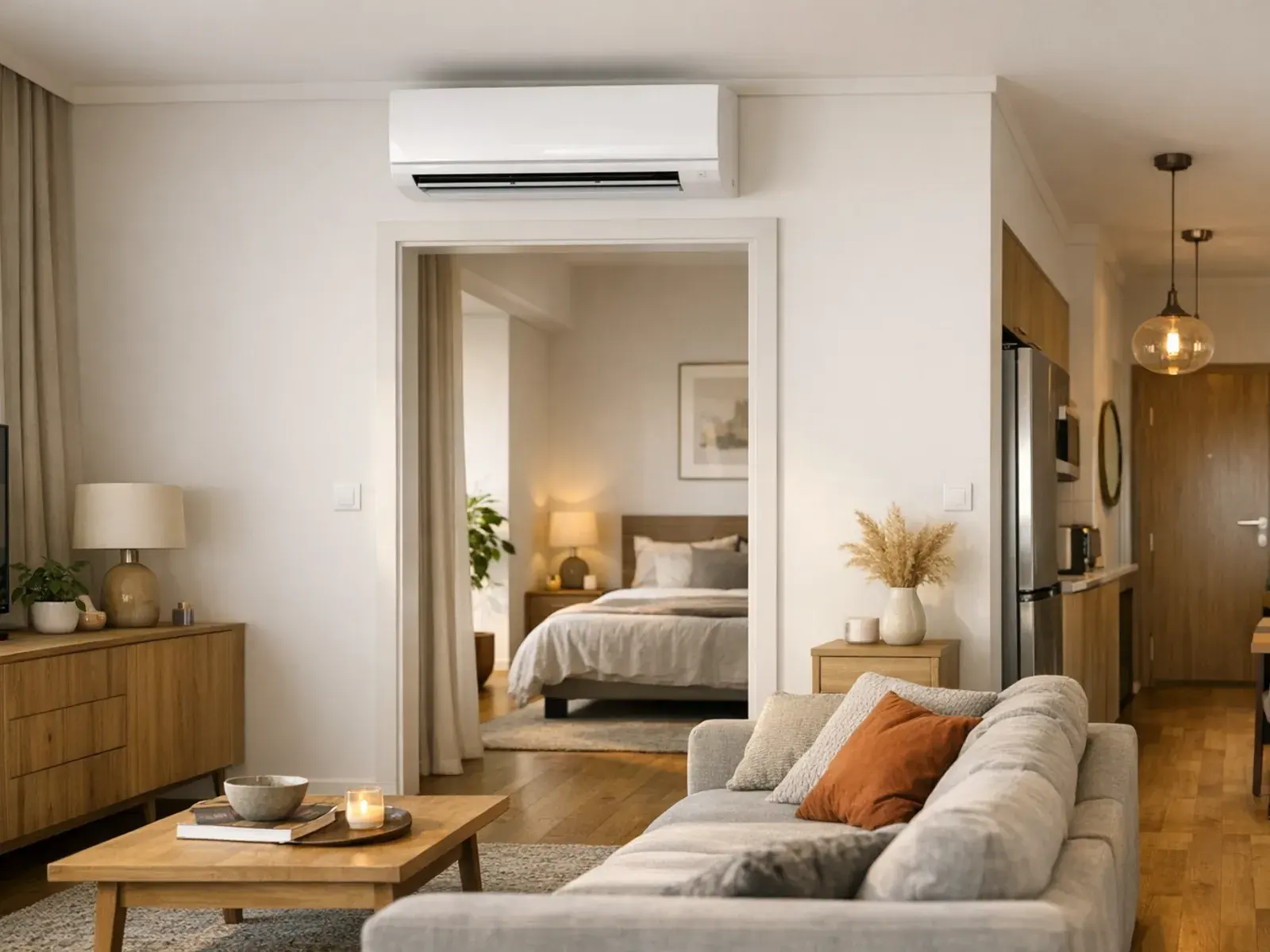 Multi-split air conditioning installation in a flat in a block on Ursynów
