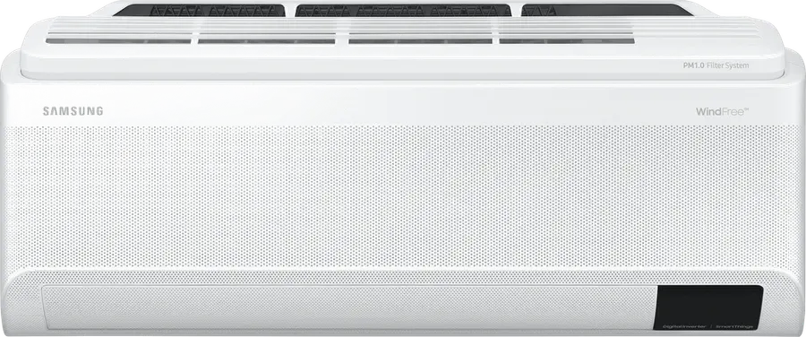 Klimatyzator ścienny Samsung WindFree Pure 1.0 — biała jednostka wewnętrzna o gładkiej, jasnej obudowie