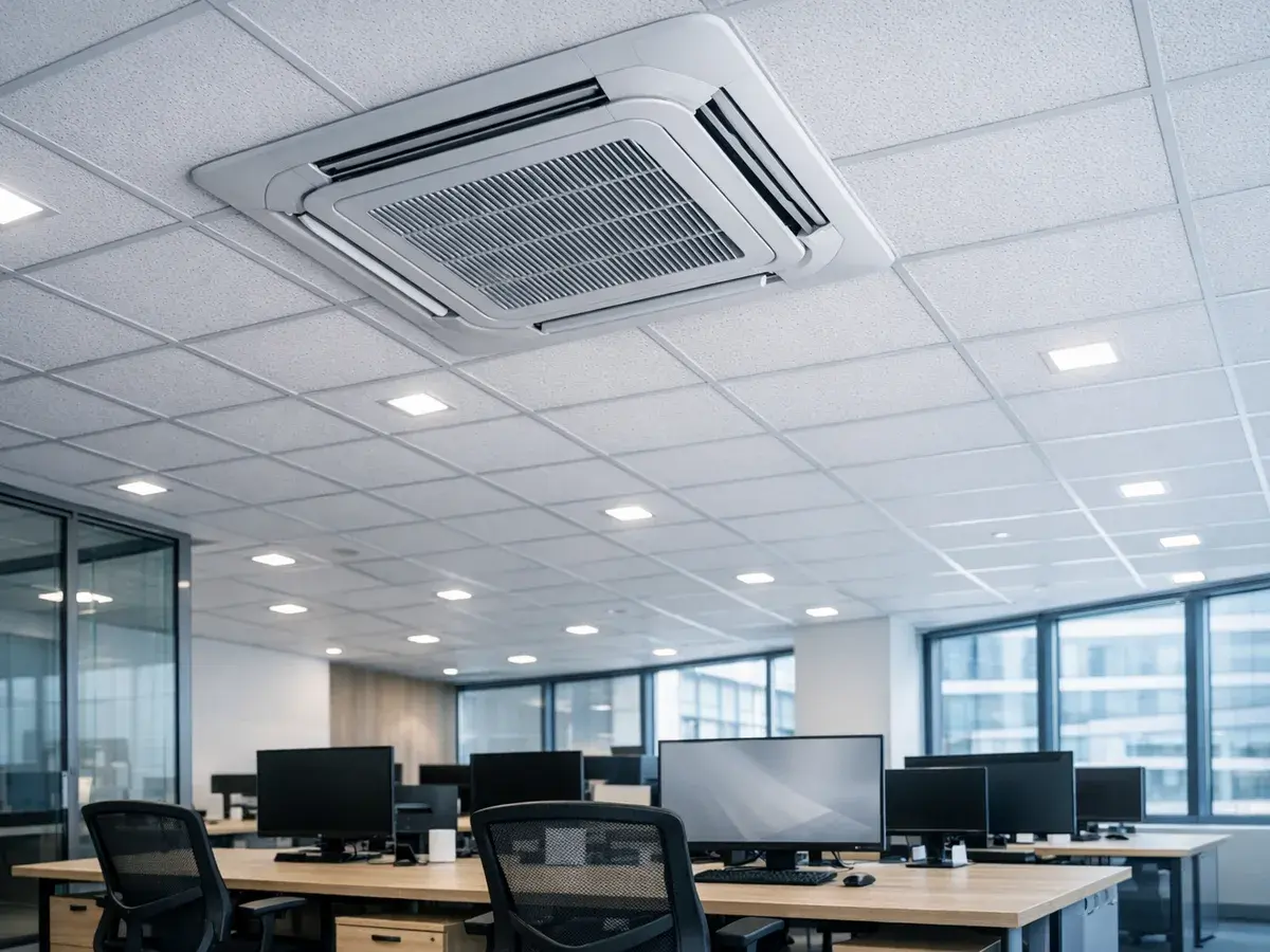 Po naprawie klimatyzacji kasetonowej w biurze w Śródmieściu — Warszawa