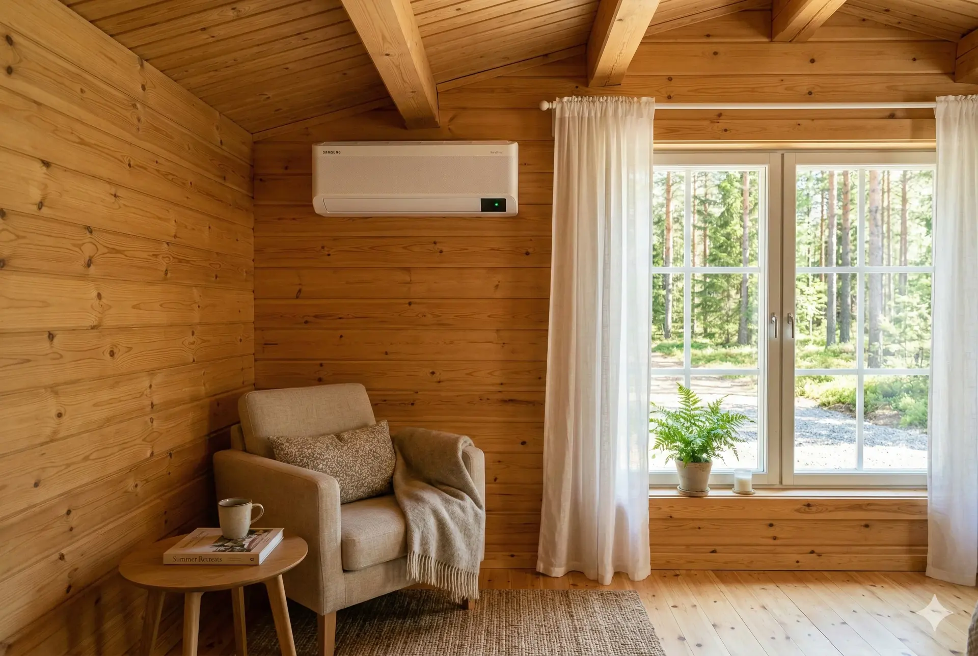 Klimatyzacja w drewnianym domku letniskowym
